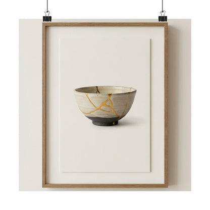 Kintsugi Charcoal Wall Art Print