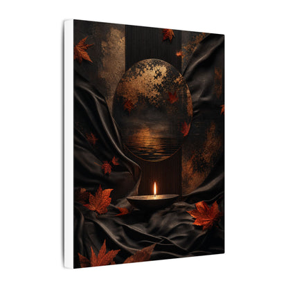 Silk Drape Autumn Canvas Art | Dark Japandi Moody Design