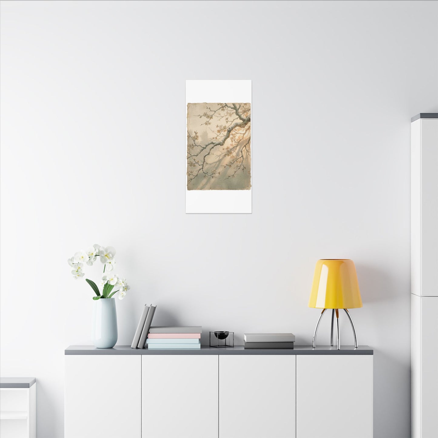 Cherry Blossom Canvas Art | Winter Japandi Japanese Pattern Art