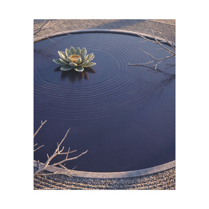 Lotus Flower Canvas Art | Winter Zen Karesansui Art