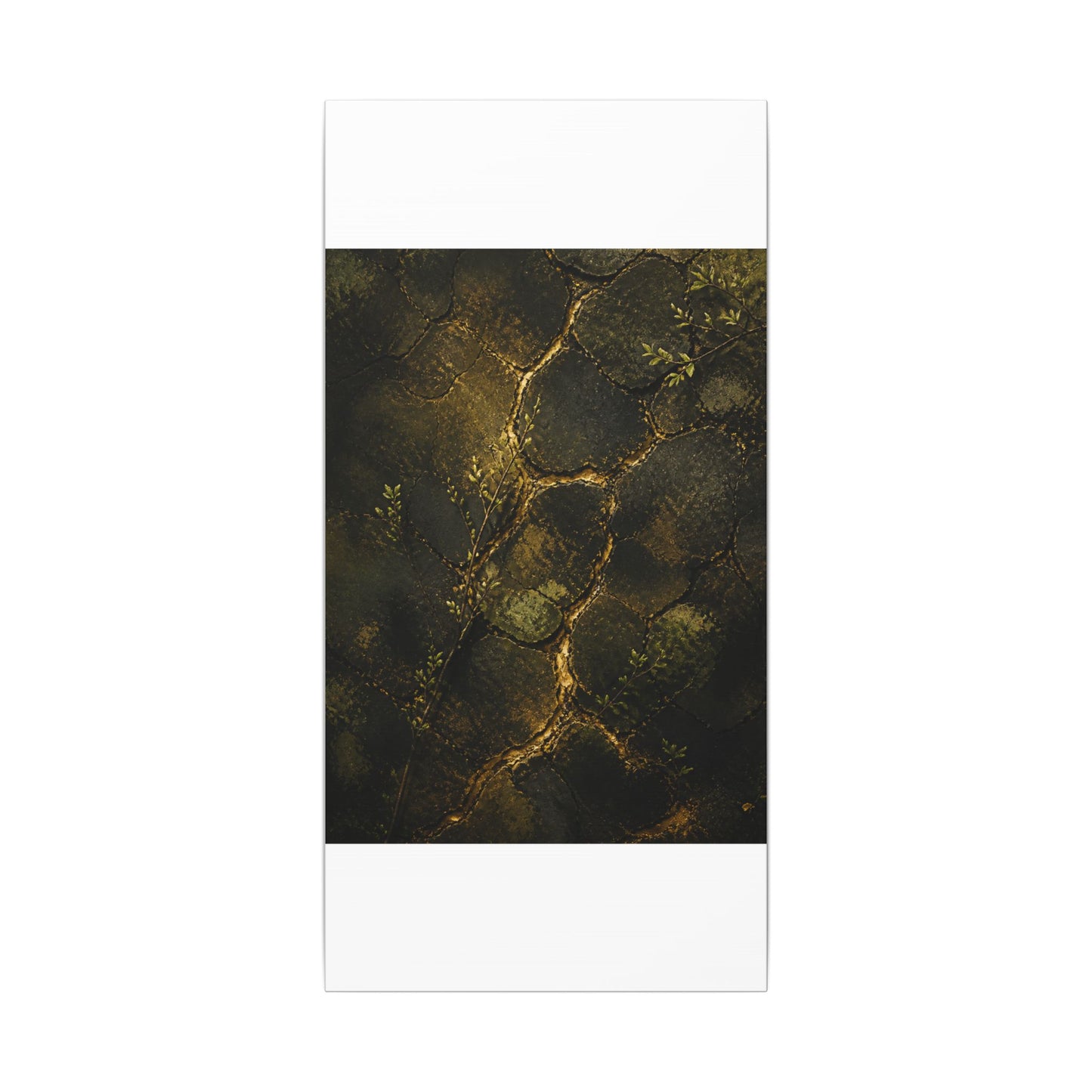 Shibui Cracked Earth Canvas Art - Dark Japandi Dark Texture