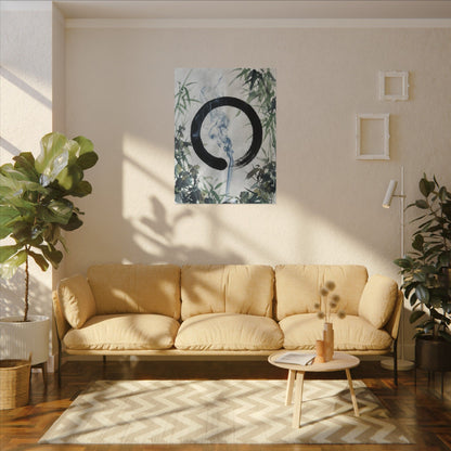 Zen Incense Smoke in Moonlight | Enso Canvas Art