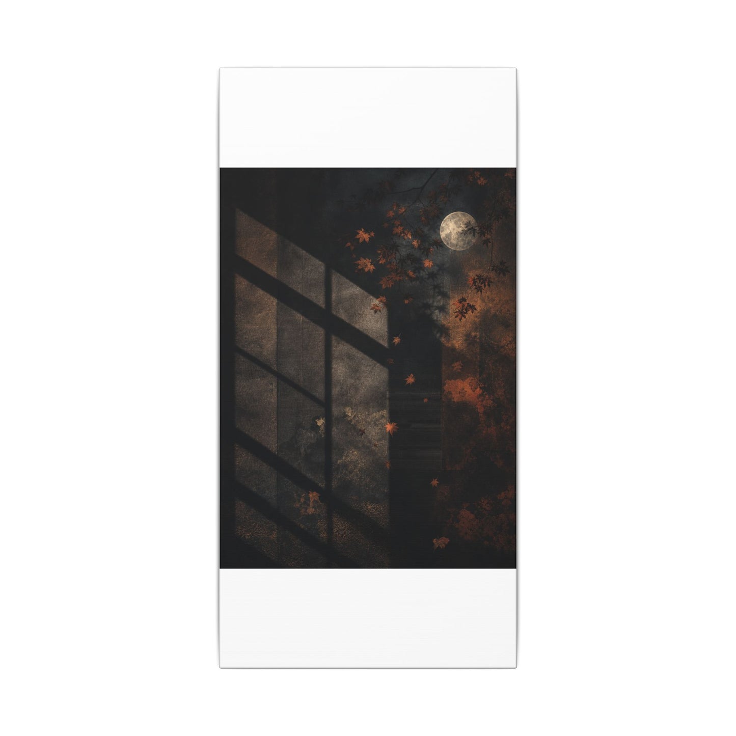 Sophisticated Shadow Play Canvas Art - Dark Texture Dark Japandi
