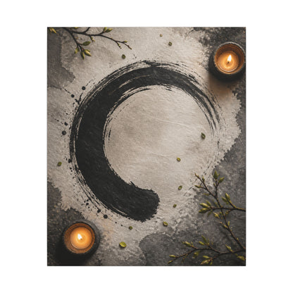Candlelight Ink Brushstroke Canvas Art - Zen Ma