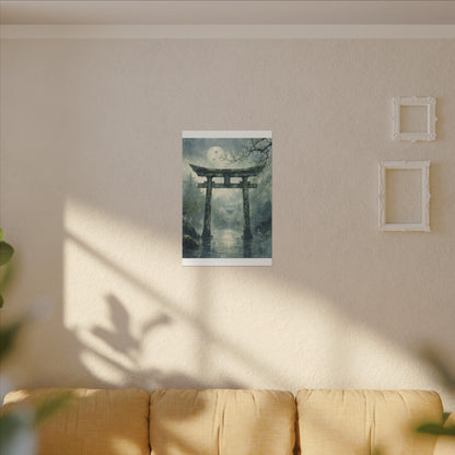 Earthy Torii Gate Canvas Art - Watercolor Japandi
