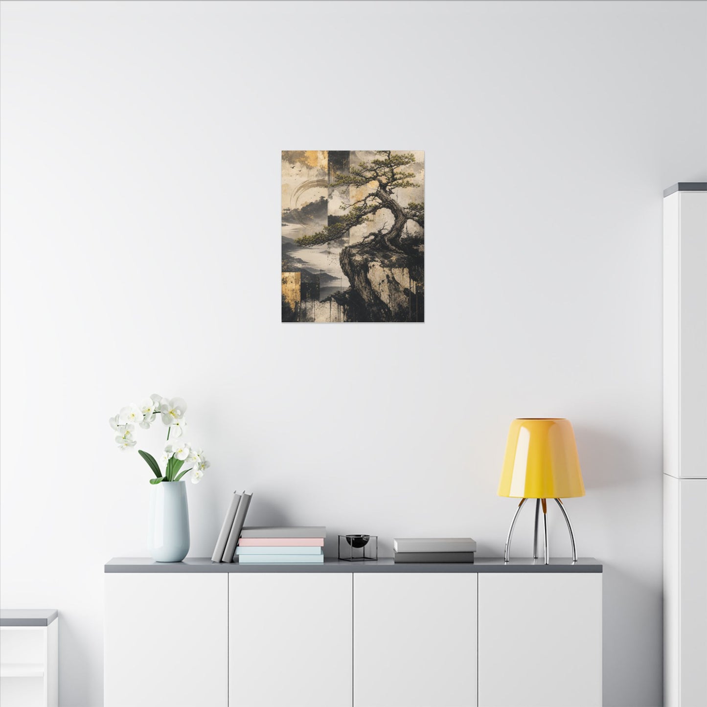 Golden Hour Pine Tree Canvas Art - Japandi Datsuzoku