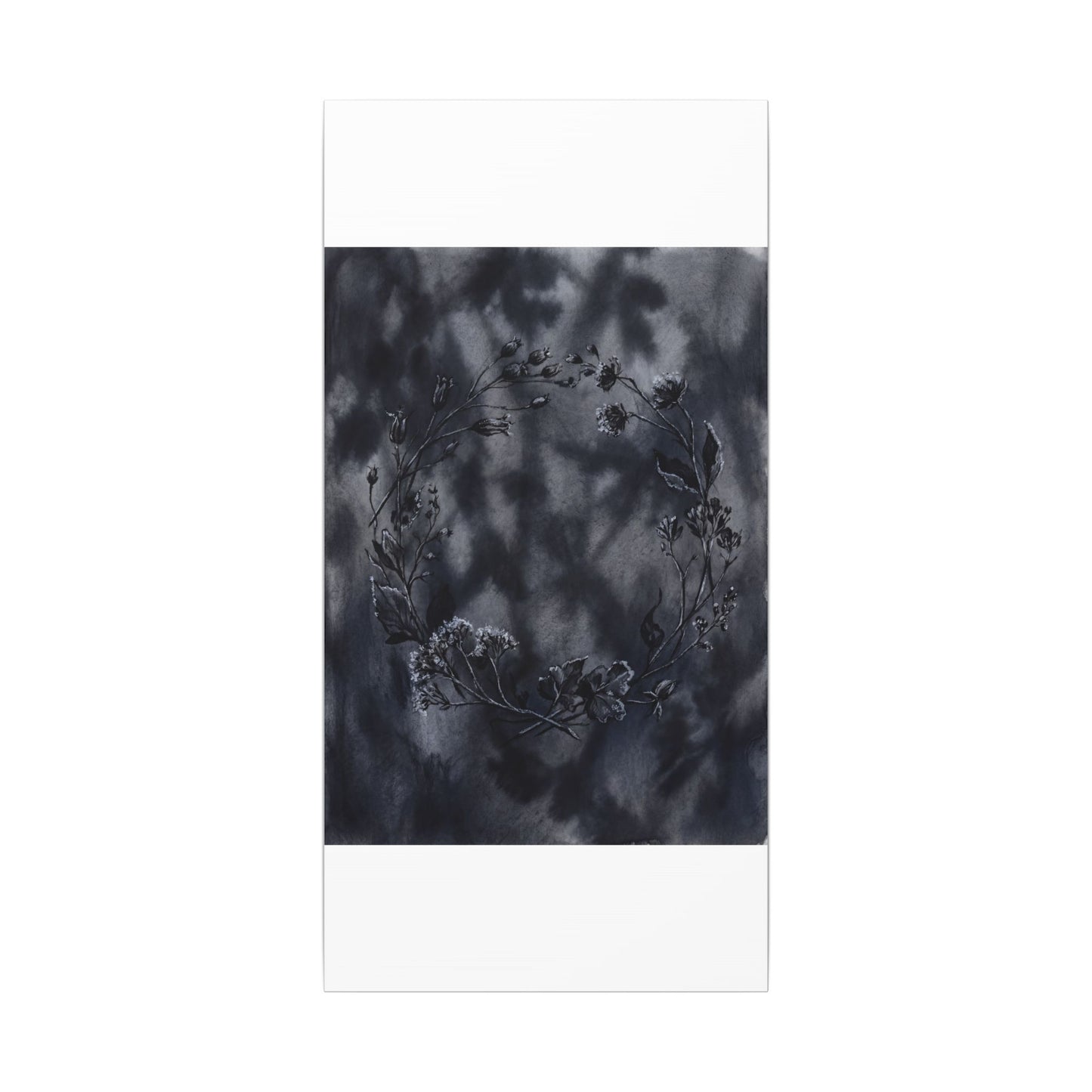 Dried Flowers Canvas Art | Winter Dark Japandi Shadow Zen Art