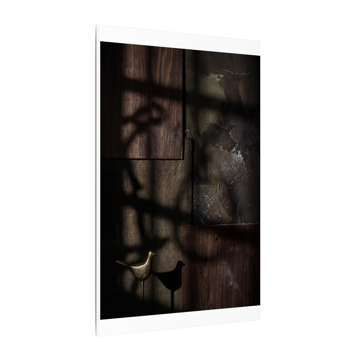 Dark Japandi Shadow Play in Candlelight | Dark Texture Canvas Art