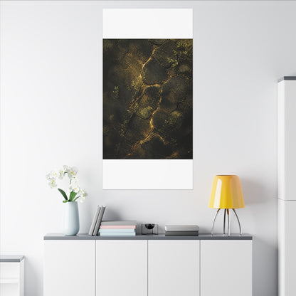 Shibui Cracked Earth Canvas Art - Dark Japandi Dark Texture