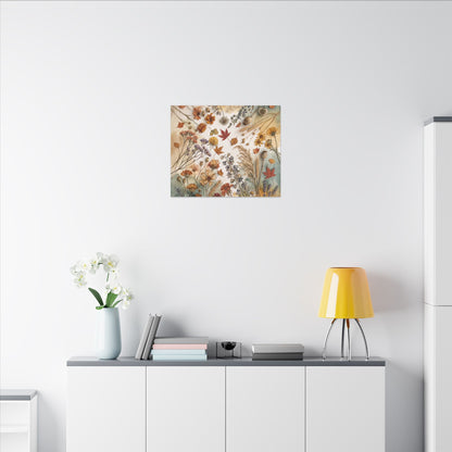 Dried Flowers Canvas Art | Autumn Japandi Watercolor Art
