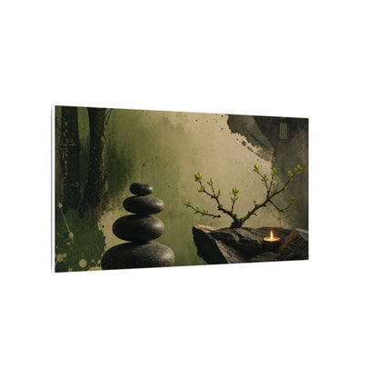 River Stones Spring Canvas Art | Zen Contemplative Design