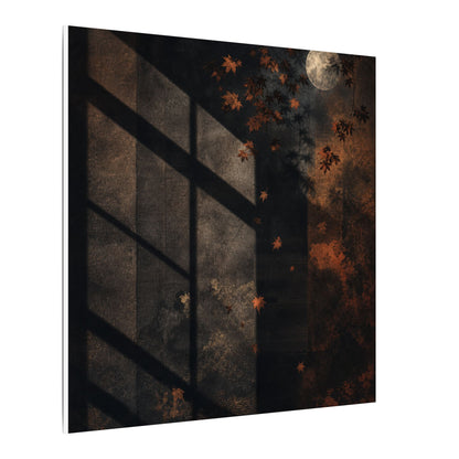 Sophisticated Shadow Play Canvas Art - Dark Texture Dark Japandi
