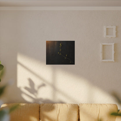 Dark Japandi Rust Patina in Golden Hour | Moody Minimal Canvas Art