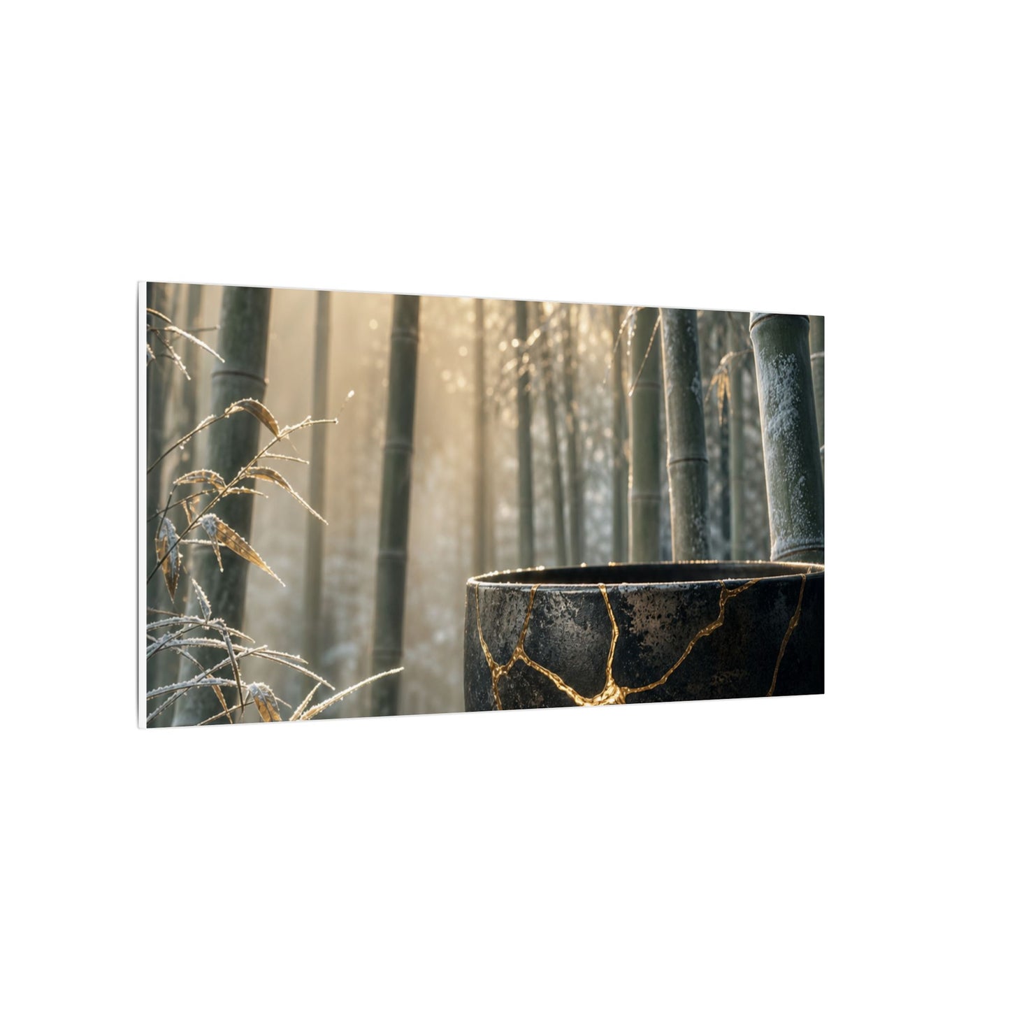 Fukinsei Bamboo Grove Canvas Art - Kintsugi Gold Repair