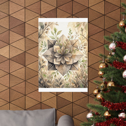 Golden Hour Paper Fold Wall Art Print - Japandi Mono No Aware
