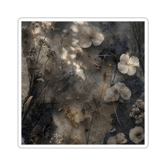 Dried Flowers Texture Sticker | Neutral Japandi Art