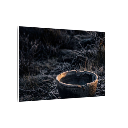 Kanso Ceramic Bowl Canvas Art - Dark Japandi Dark Texture
