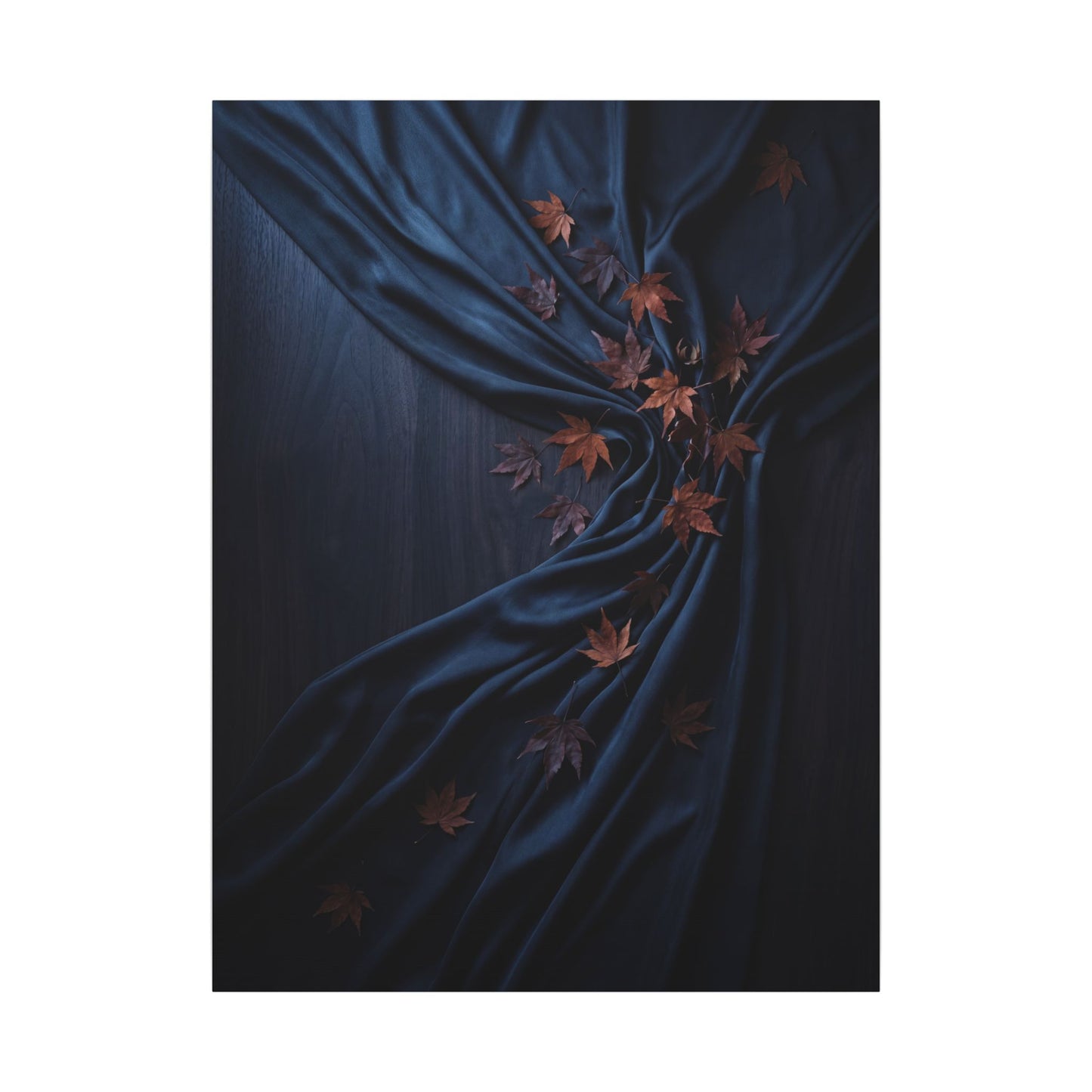 Silk Drape Autumn Canvas Art | Dark Japandi Sophisticated Design