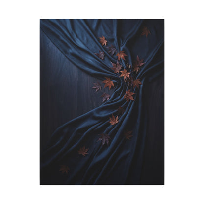 Silk Drape Autumn Canvas Art | Dark Japandi Sophisticated Design
