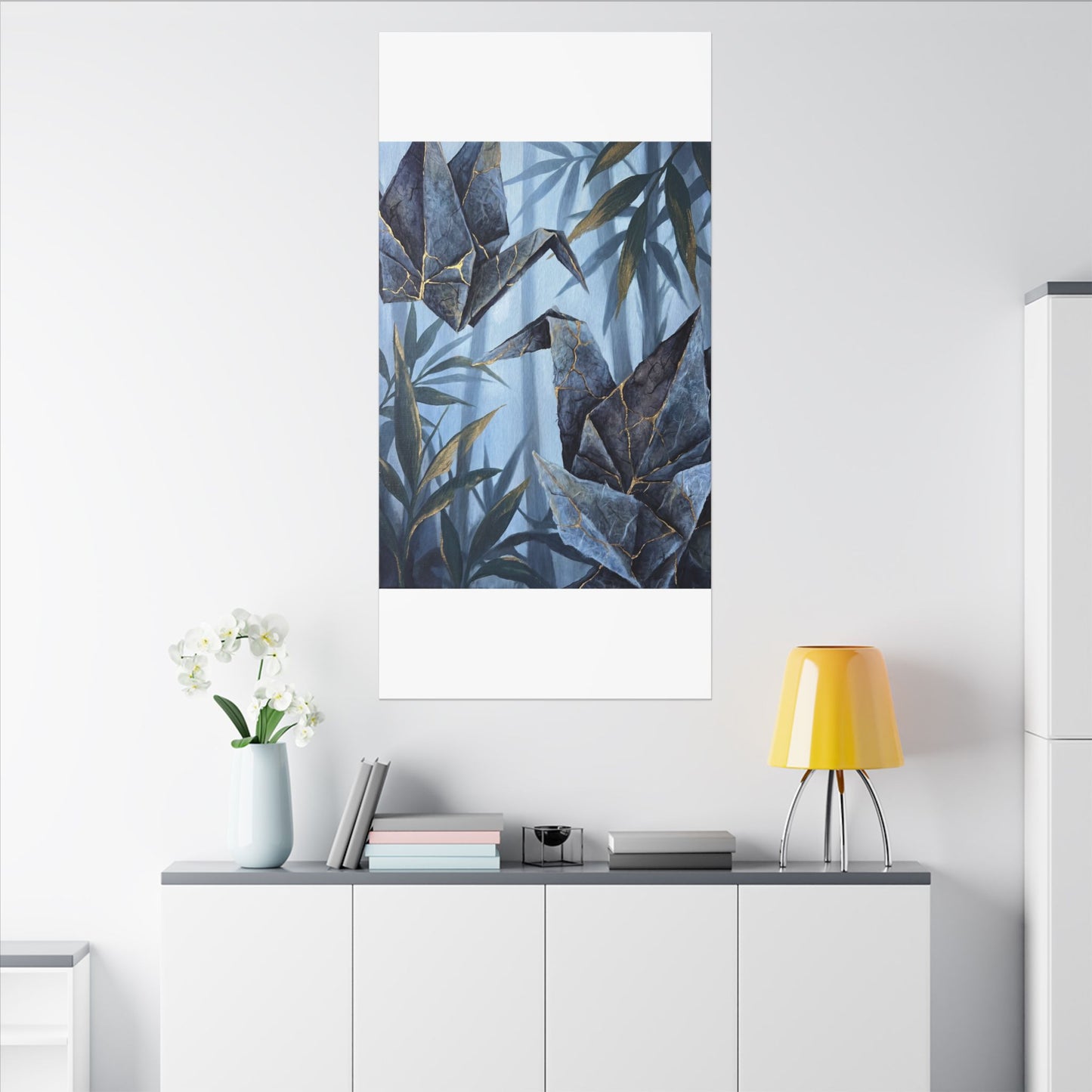 Paper Fold Canvas Art | Summer Kintsugi Crackle Gold Art