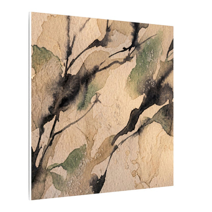Japandi Shadow Play in Golden Hour | Watercolor Canvas Art