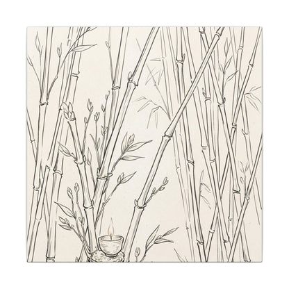 Candlelight Bamboo Grove Canvas Art - Japandi Fukinsei