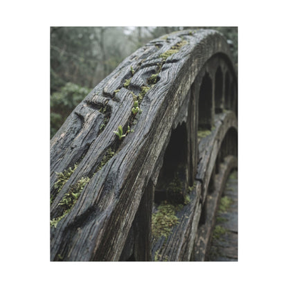 Overcast Wooden Bridge Canvas Art - Japandi Kanso