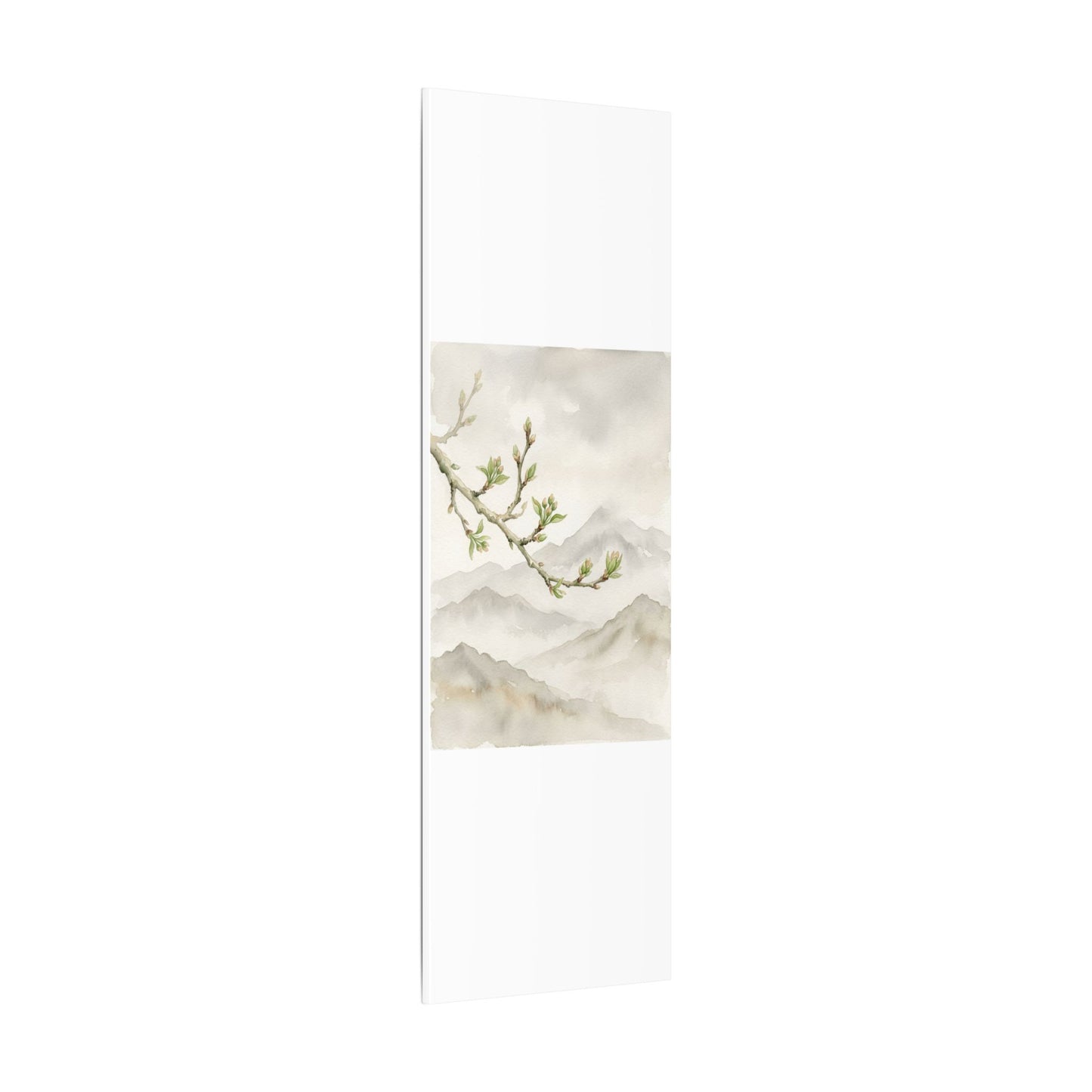 Spring Mountain Mist Watercolor Canvas Art | Cozy Decor
