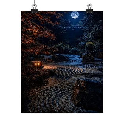 Datsuzoku Rock Garden Wall Art Print - Dark Japandi Shadow Zen