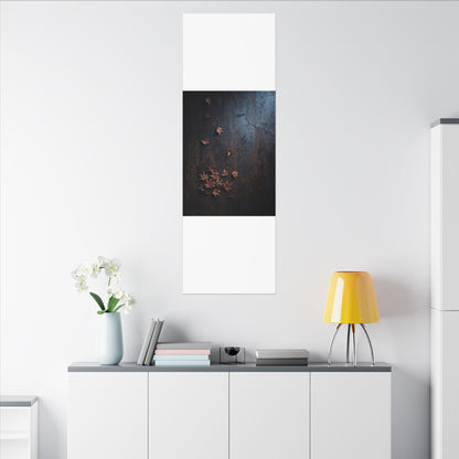 Moonlight Rust Patina Canvas Art - Dark Japandi Mono No Aware