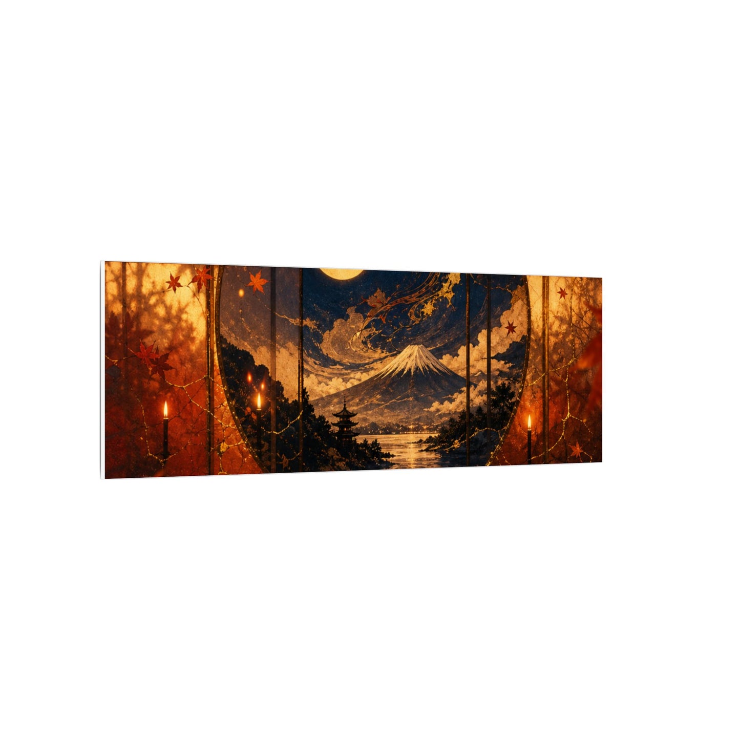 Beautiful Shoji Screen Canvas Art - Gold Vein Kintsugi