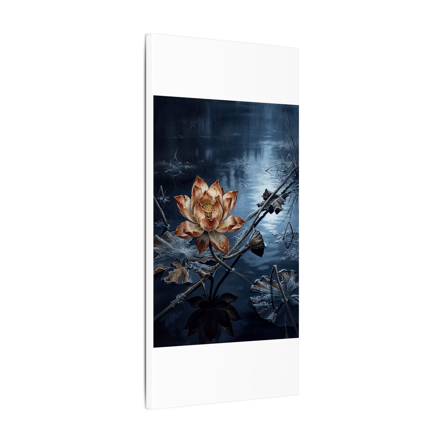 Winter Lotus Flower Broken Beauty Canvas Art | Healing Decor