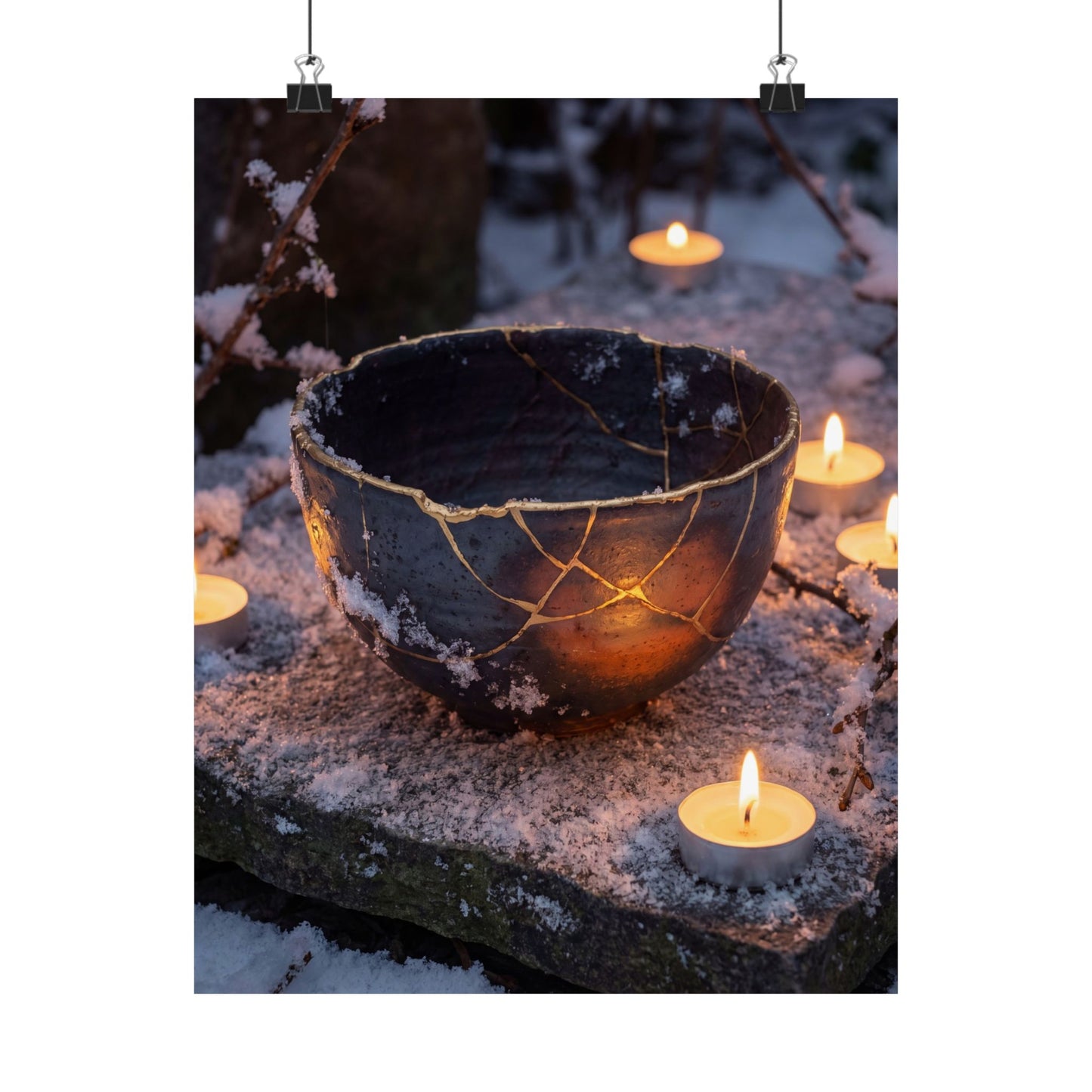 Ceramic Bowl Gold Repair Wall Art Print | Healing Kintsugi Art Art Print