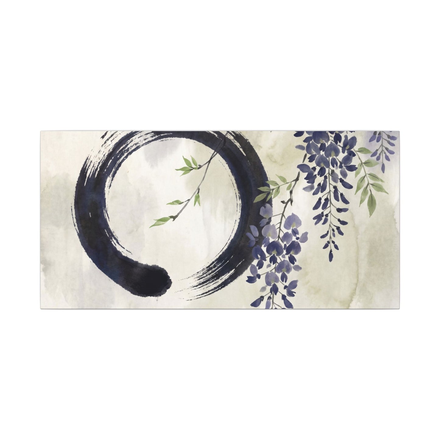 Wisteria Enso Canvas Art | Serene Zen Art