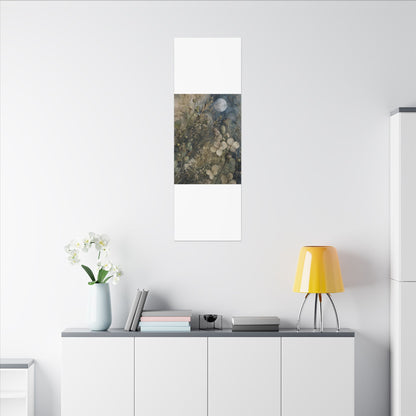 Japandi Dried Flowers in Moonlight | Watercolor Canvas Art