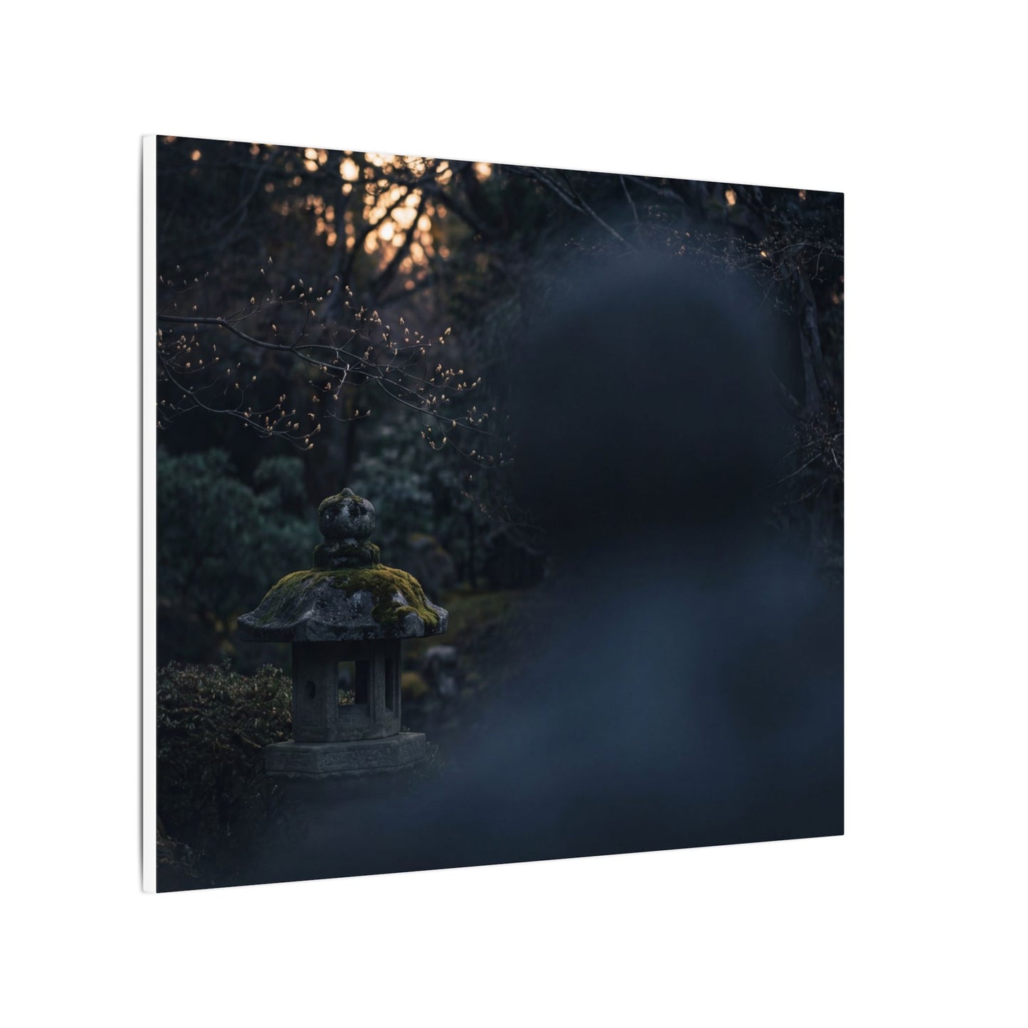 Spring Stone Lantern Moody Minimal Canvas Art | Bold Decor