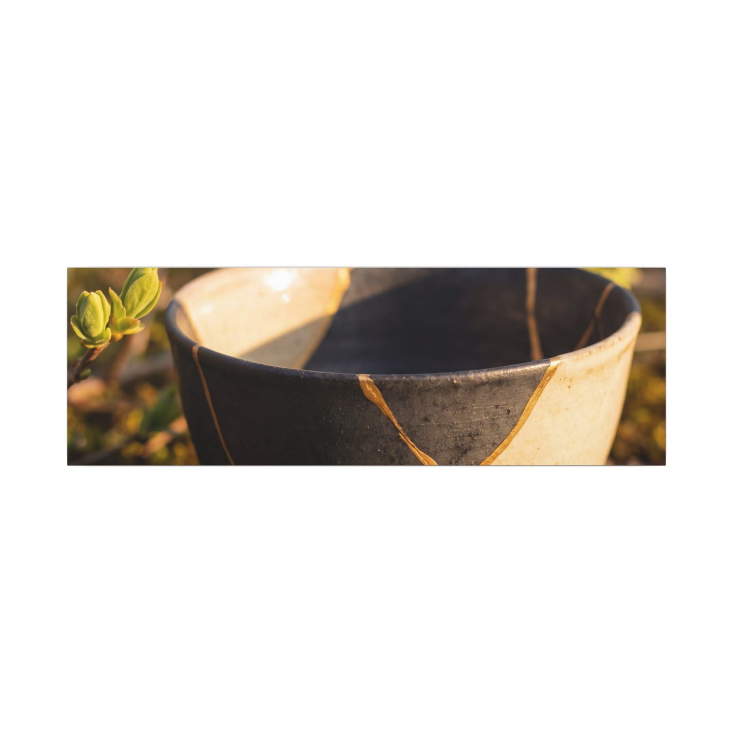 Seijaku Broken Pottery Canvas Art - Kintsugi Gold Repair