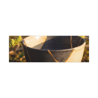 Seijaku Broken Pottery Canvas Art - Kintsugi Gold Repair