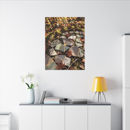 Broken Pottery Japanese Pattern Canvas Art | Elegant Japandi Art