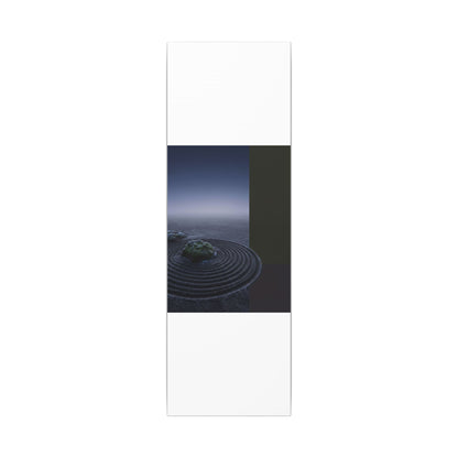 Ma Rock Garden Canvas Art - Dark Japandi Moody Minimal