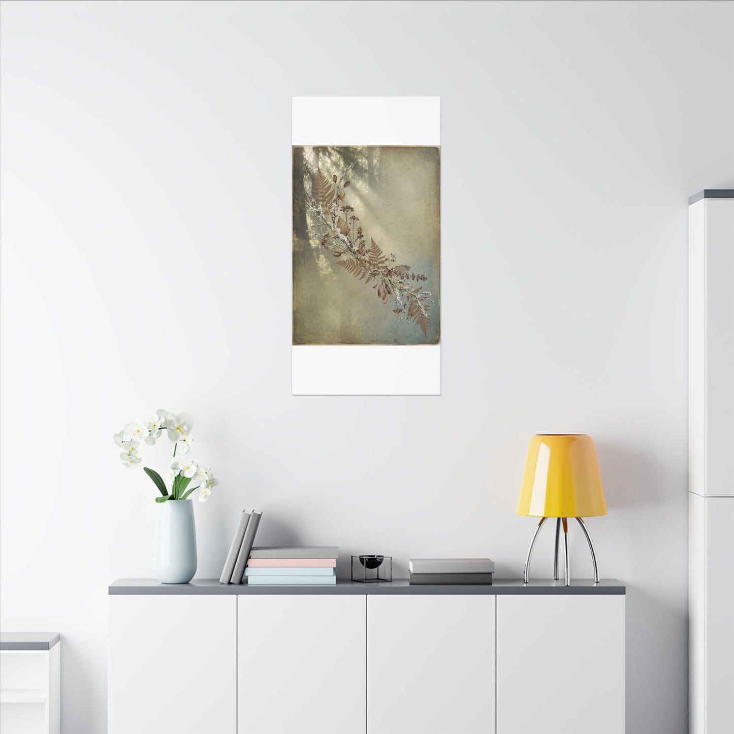 Winter Dried Flowers Forest Whimsy Canvas Art | Earthy Decor