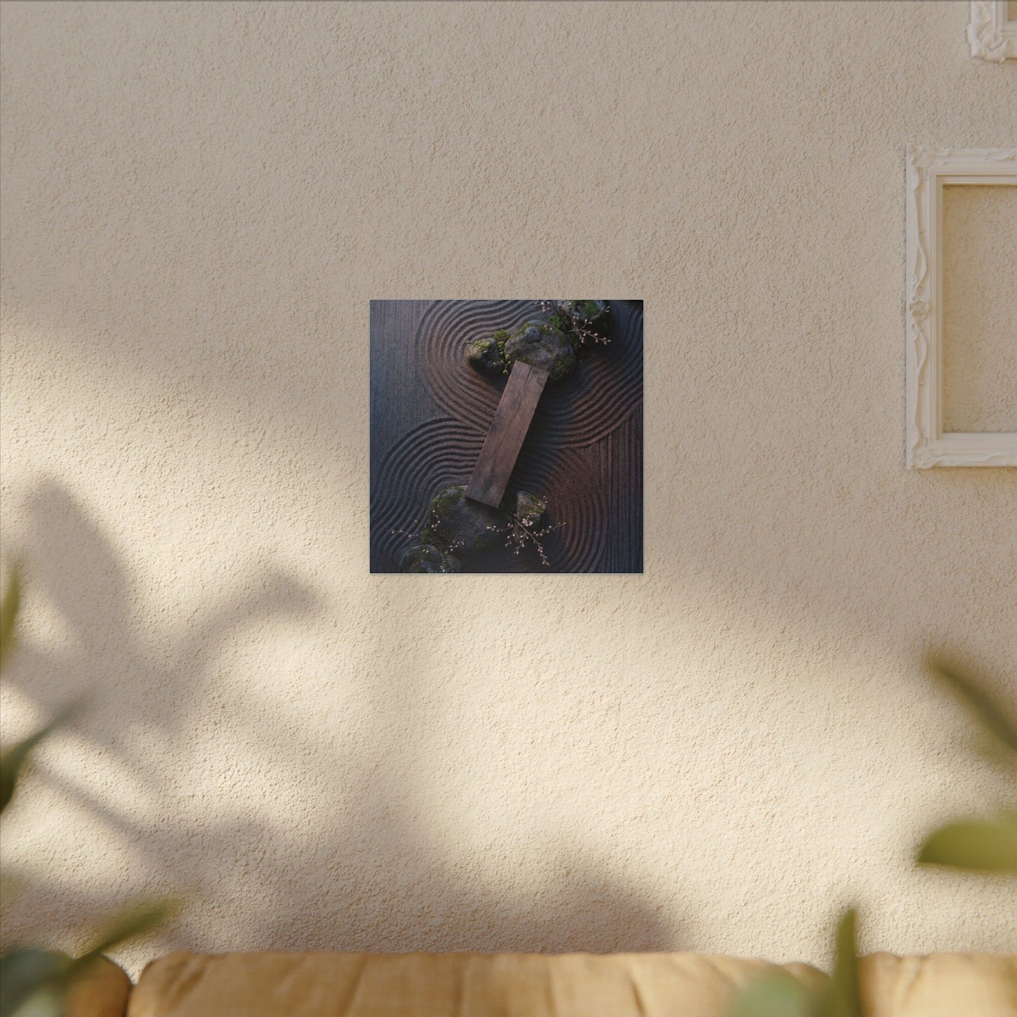 Spring Rock Garden Moody Minimal Canvas Art | Atmospheric Decor