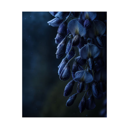 Wisteria Shadow Zen Wall Art Print | Sophisticated Dark Japandi Art
