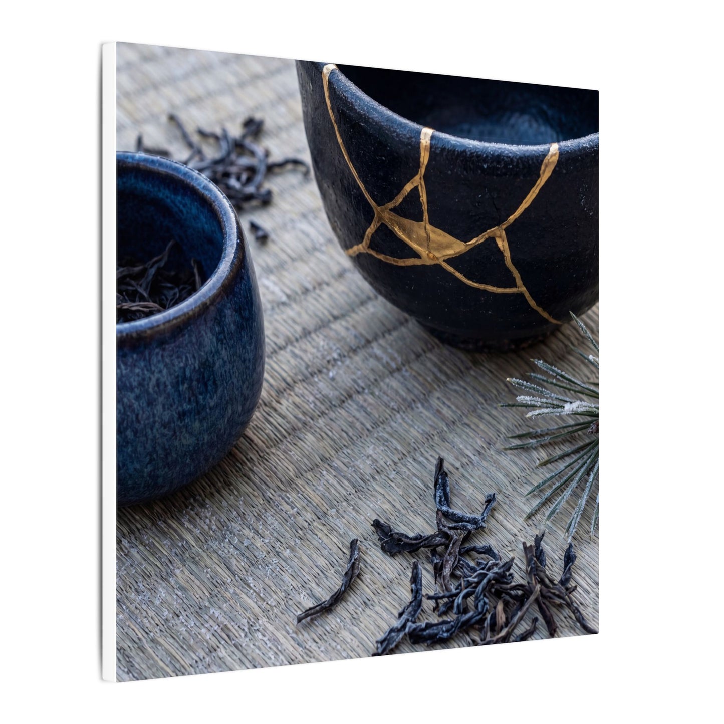 Kintsugi Tea Ceremony in Overcast | Gold Vein Canvas Art