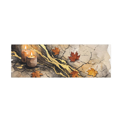 Cracked Earth Autumn Canvas Art | Japandi Warm Design