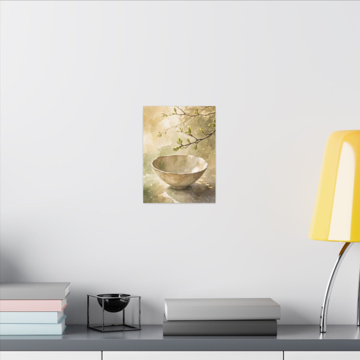 Warm Ceramic Bowl Canvas Art - Watercolor Japandi