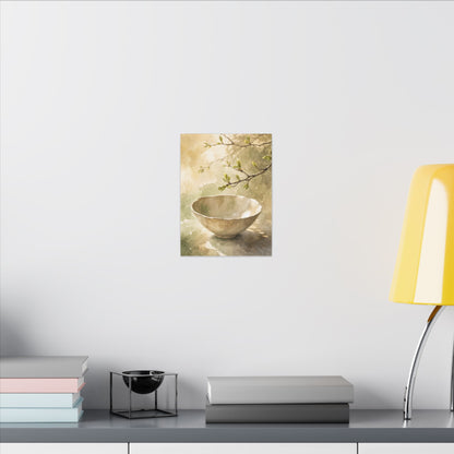 Warm Ceramic Bowl Canvas Art - Watercolor Japandi