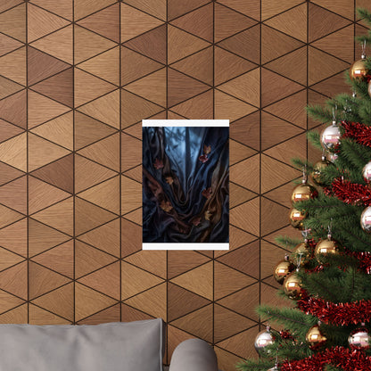 Kanso Silk Drape Wall Art Print - Dark Japandi Moody Minimal