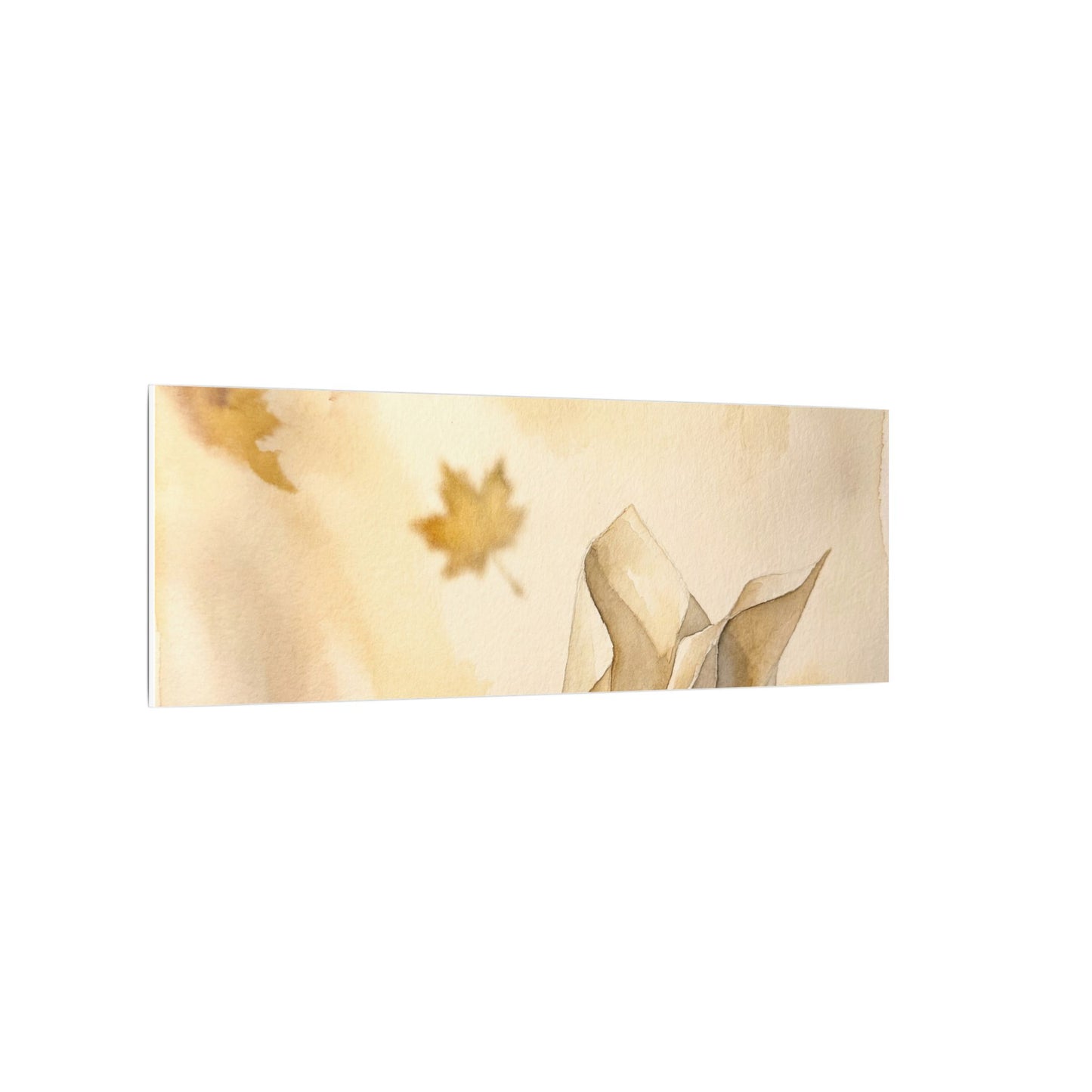 Japandi Paper Fold in Golden Hour | Watercolor Canvas Art