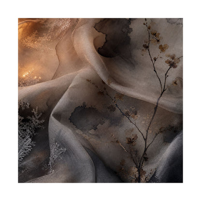Candlelight Silk Drape Wall Art Print - Japandi Kanso